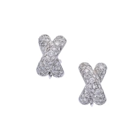 18kt white Gol X Earrings with 2.00 Cts in Diamonds