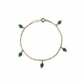 18kt yellow Gold Bracelet with Translucent Jades