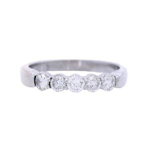 14kt white Gold Half Eternity Ring with Diamonds