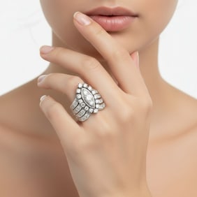 Retro 14K White Gold 2.00 Ct. Diamond Ring