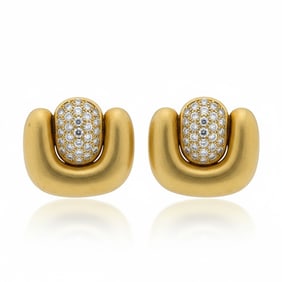 M. STONE 18K Yellow Gold Earrings with 2.30Cts in Diamonds