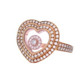 CHOPARD Happy Diamonds 18kt yellow Gold Heart Ring with Diamonds