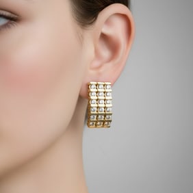 14K Yellow Gold 3.70 Ct. Diamond Earrings