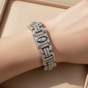 Art Deco Platinum 12.80 Ct. Diamond Bracelet
