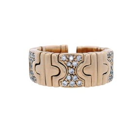 Bvlgari Flex Parentesi Ring in 18kt yellow Gold with Diamonds