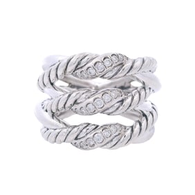 David Yurman Continuance Rope Diamonds Ring in Sterling Silver