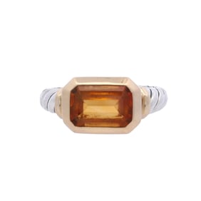 David Yurman Novella 18kt yellow Gold & Sterling Silver Ring with Citrine