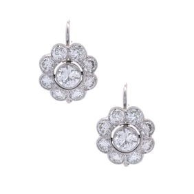 14kt white Gold Rosetta Earrings with 2.40 Cts in Diamonds