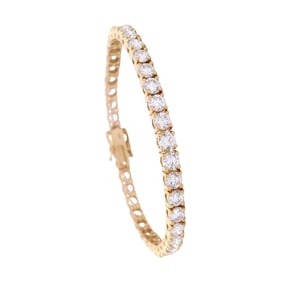 14kt yellow Gold Tennis Bracelet with 12.70 Cts in Lab-Grown Diamonds