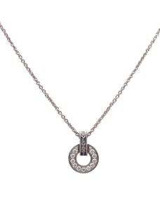 BULGARI Milano Bvlgari-Bvlgari Pendant Necklace In 18Kt White Gold and VS Diamonds