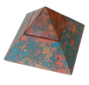 POSTMODERNISM 1992 Decorative Pyramidal Box In Polychromate & Gilded Wood
