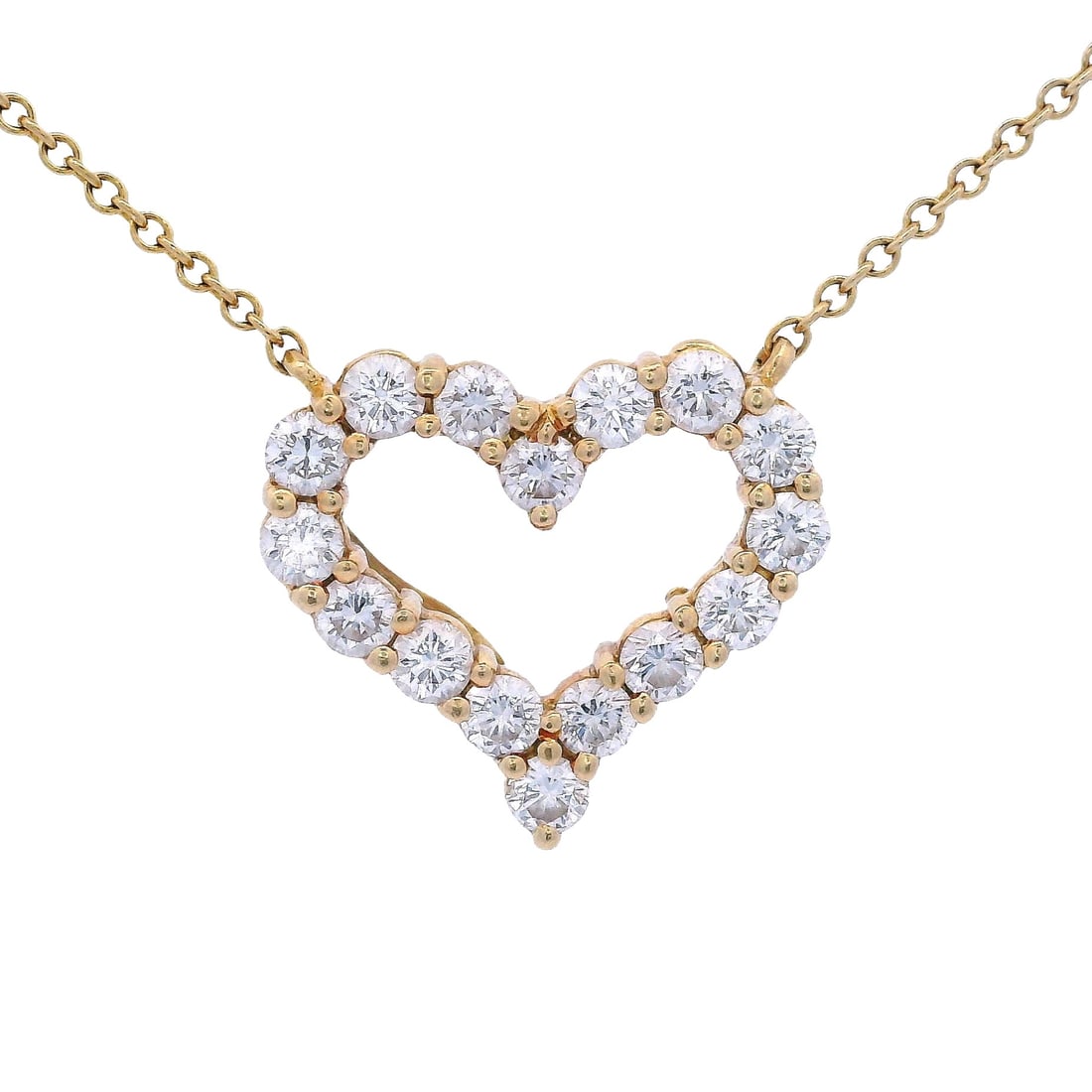 Tiffany & Co. 18kt yellow Gold Heart Necklace with 0.80 Cts in VVS Diamonds (1 of 5)