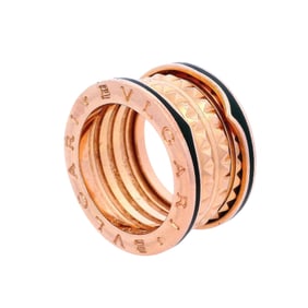 Bvlgari B.Zero1 Ring in 18kt Rose Gold with Black Enamel