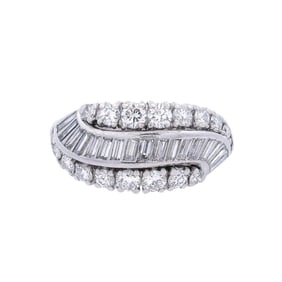 Contemporary Platinum Cocktail Ring with 2.05 Cts in Diamonds