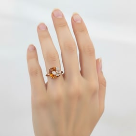 EFFY 14kt yellow Gold Butterfly Ring with Citrine & Diamonds