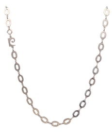 PIERRE CARDIN 1970 Paris Modernist Long Necklace Sautoir In .925 Sterling Silver