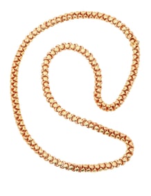 FRED Paris 1970 Intricate Links Long Necklace Chain In Solid 18Kt Yellow Gold