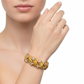 Mid-Century 18K Yellow Gold 8.50 Ct. Diamond Bracelet