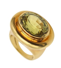 TIFFANY & CO. Paloma Picasso Cocktail Ring In 18Kt Yellow Gold 9.45 Cts Peridot