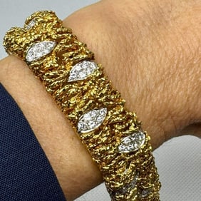 Mid-Century 18K Yellow Gold 4.50 Ct. Diamond Bracelet