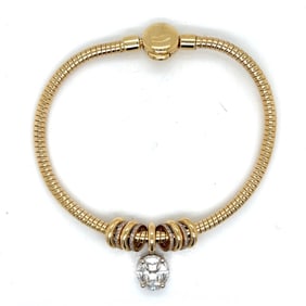 18K Yellow Gold Diamond Flexible Bracelet