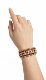18K Yellow Gold Ruby & Diamond Bracelet