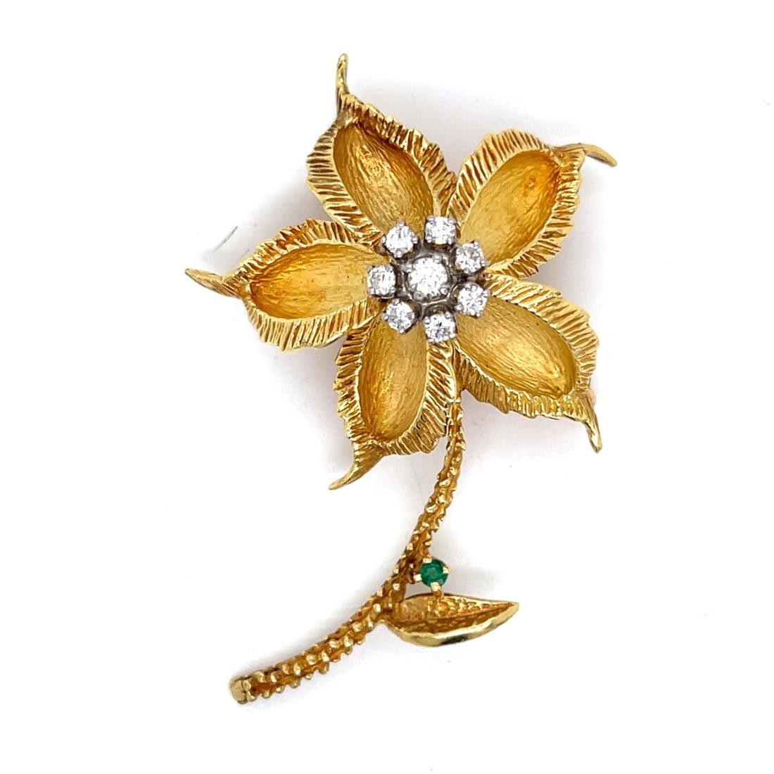 CARTIER 1960’s 18K Yellow Gold Flower Brooch (1 of 5)