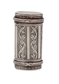 Louis Kuppenheim 1900 Germany Neo Classic Vesta Oval Box In 900 Silver Pill Box