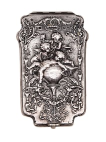 Brüder Figdor 1905 Austrian Art nouveau Belle Epoque Card Holder in Sterling Silver
