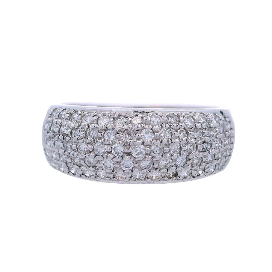 18kt white Gold Pave Diamonds Ring (1 of 7)