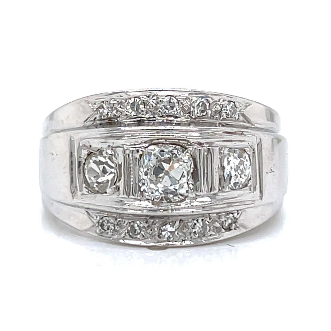 Mid-century 18K White Gold 1.85 Ct Diamond Ring (1 of 4)