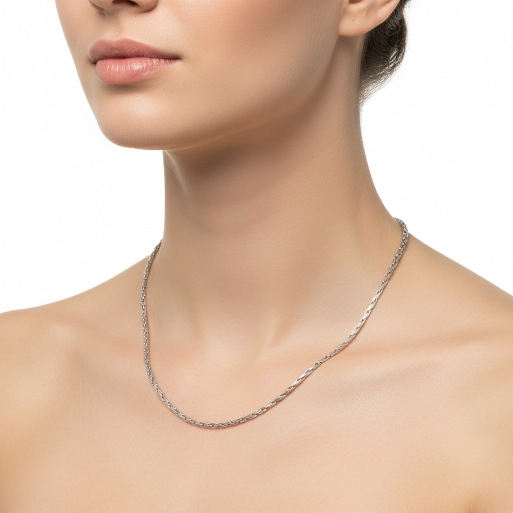 Vintage 18kt white Gold Chain Necklace (1 of 4)