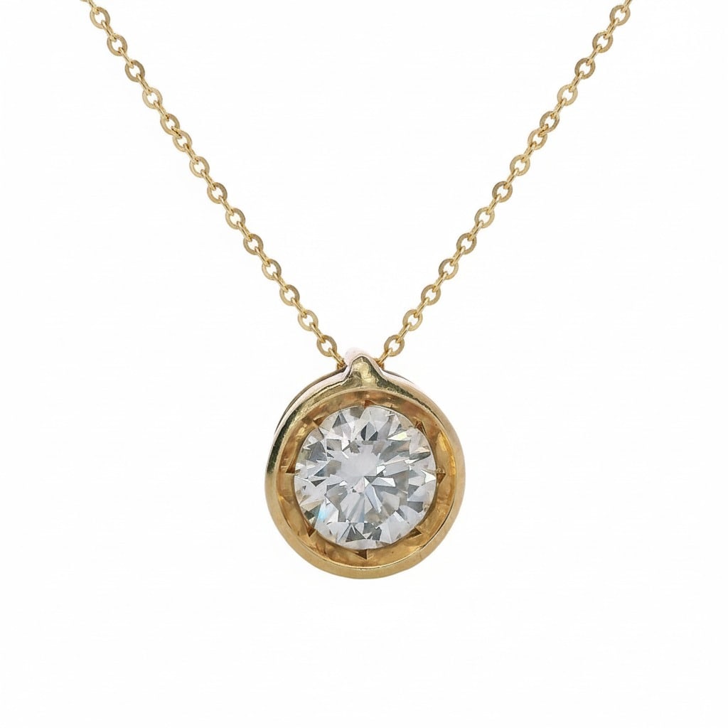 18kt yellow Gold Pendant with 0.80 Cts Diamond (1 of 5)