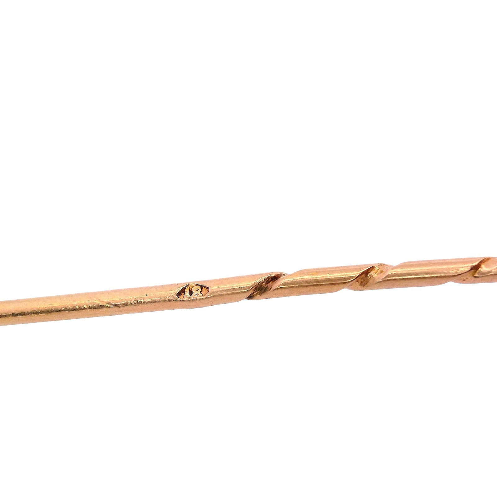 Antique 18kt yellow Gold & Platinum Pin with Rubies & Diamond (1 of 4)