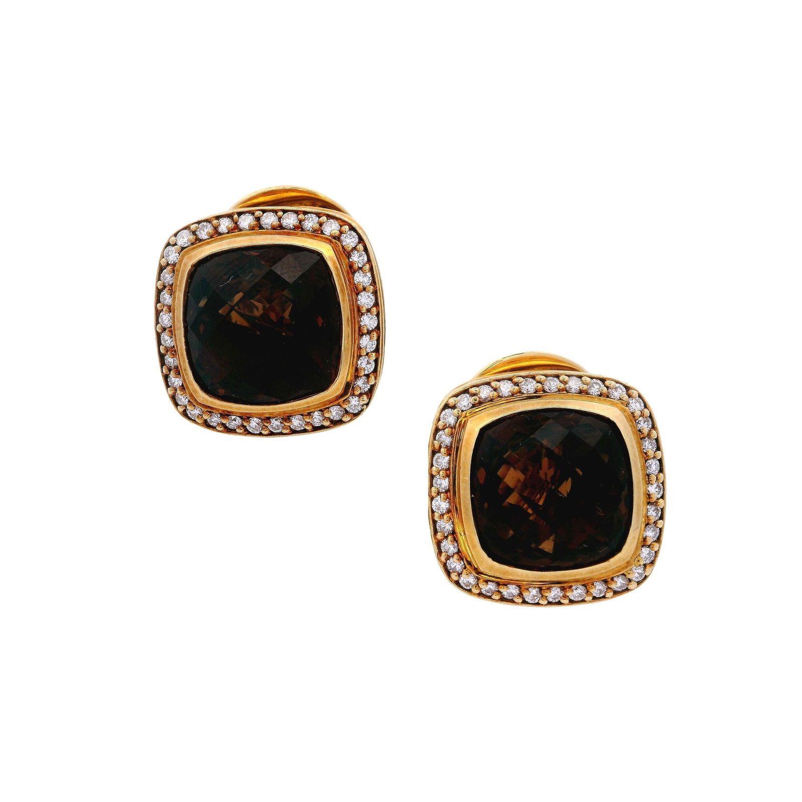 David Yurman 18kt Gold Albion Earrings with Citrine & Diamonds (1 of 6)