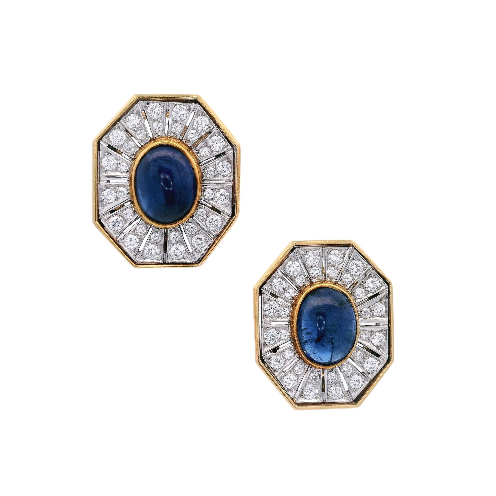G. PETOCHI Italian 18kt Gold Earrings with Sapphires & Diamonds (1 of 6)