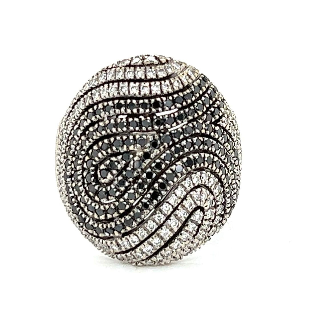 18K White Gold Black & White Diamond Ring (1 of 4)