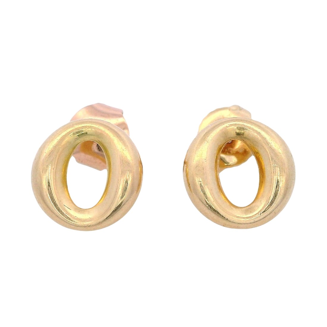 Tiffany & Co. Paloma Picasso 18kt yellow Gold Studs Earrings: Pair of Tiffany & Co. Paloma Picasso 18kt yellow Gold Studs Earrings. Total weight: 4.0 grams. Diameter: 0.40 inches. Stamped: "Tiffany & Co. Paloma Picasso Au750, Spain".