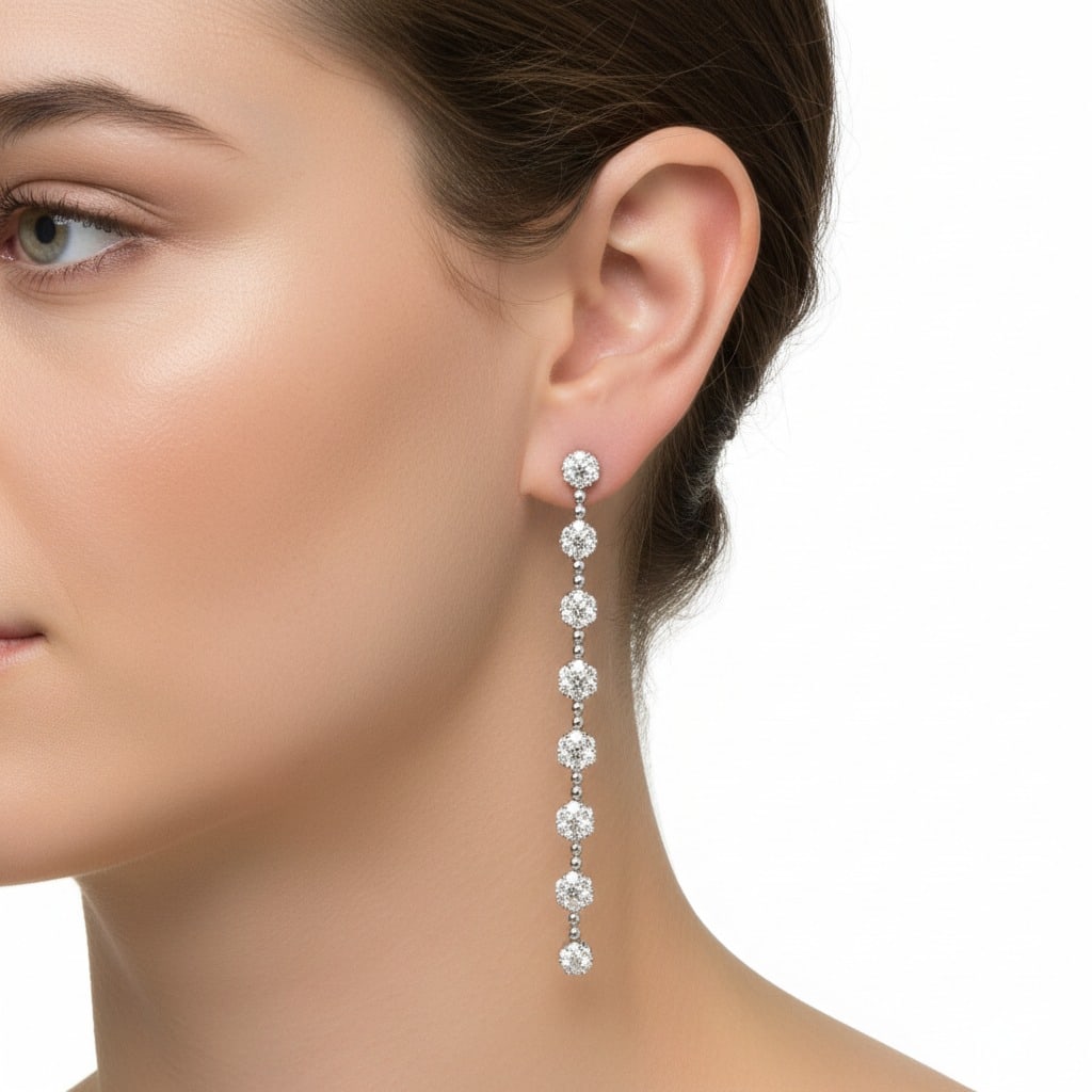 18K White Gold 3.90 Ct. Diamond Earrings (1 of 3)