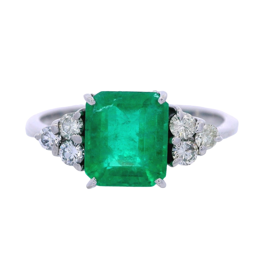 Platinum Diamonds and Colombian Emerald Ring (1 of 7)