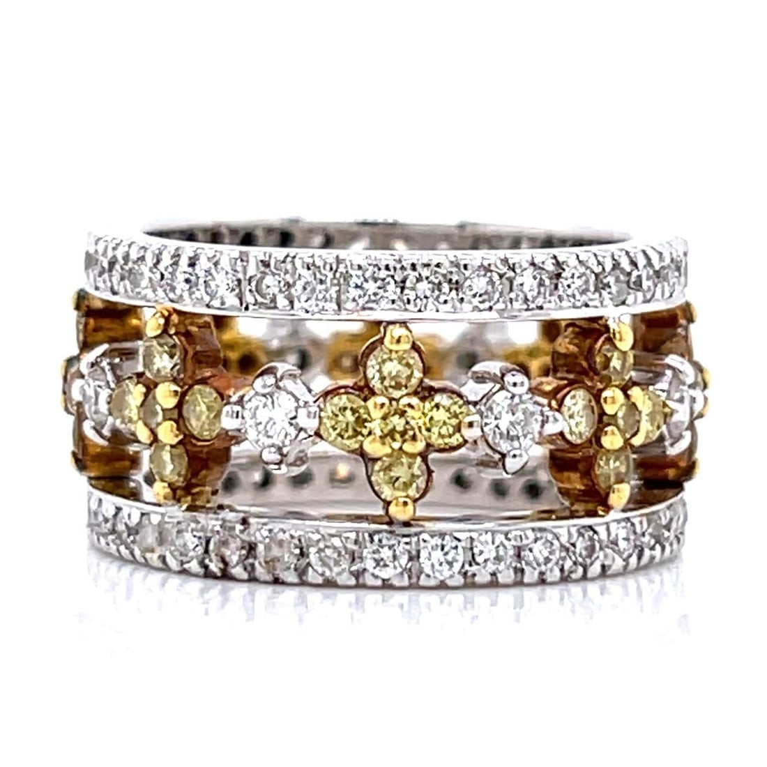 18K White Gold Fancy Yellow Diamond Band (1 of 3)