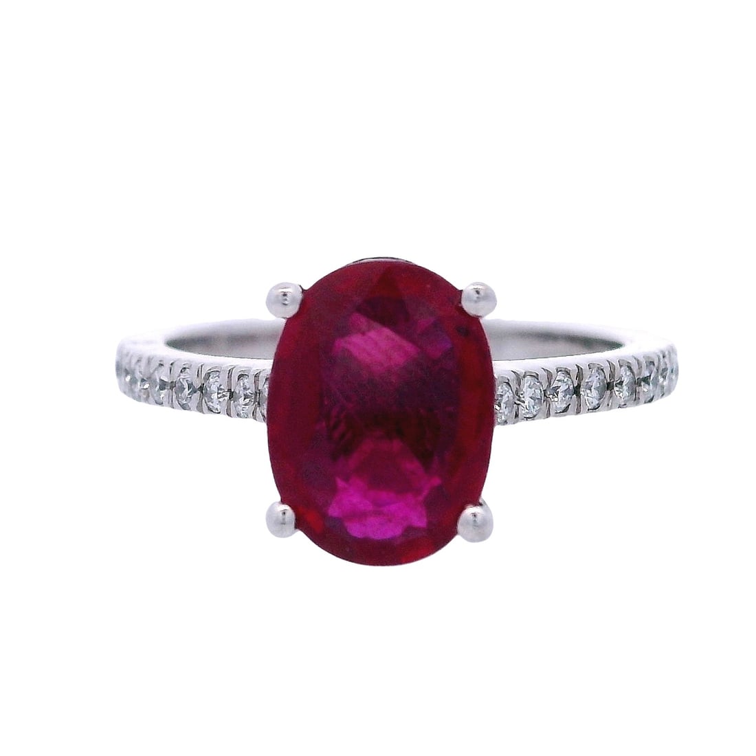 14kt white Gold Ring with 3.00 CTW in Ruby & Diamonds (1 of 7)