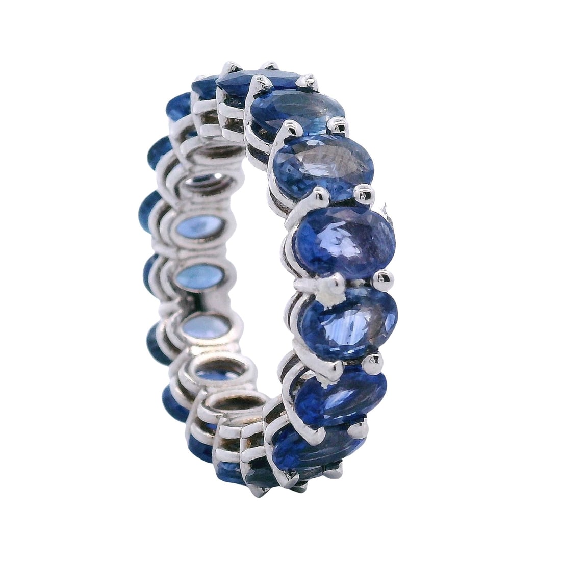 14kt white Gold Eternity Band Ring with 10.0 Cts in Sapphires (1 of 8)