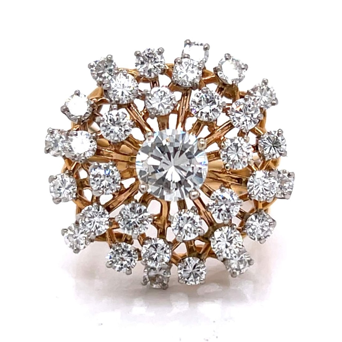 Midcentury 14K Yellow Gold 4.20 Ct. Diamond Ring (1 of 6)