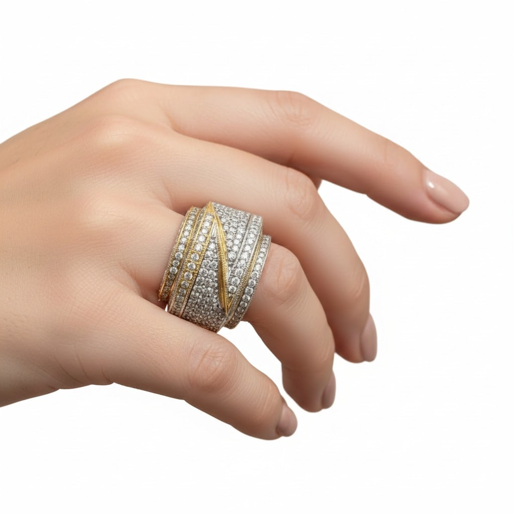 SONIA B. 18K Yellow Gold 3.00 Ct. Diamond Ring (1 of 4)