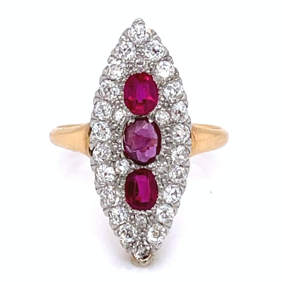 Victorian 18K & Platinum Ruby and Diamond Ring (1 of 4)