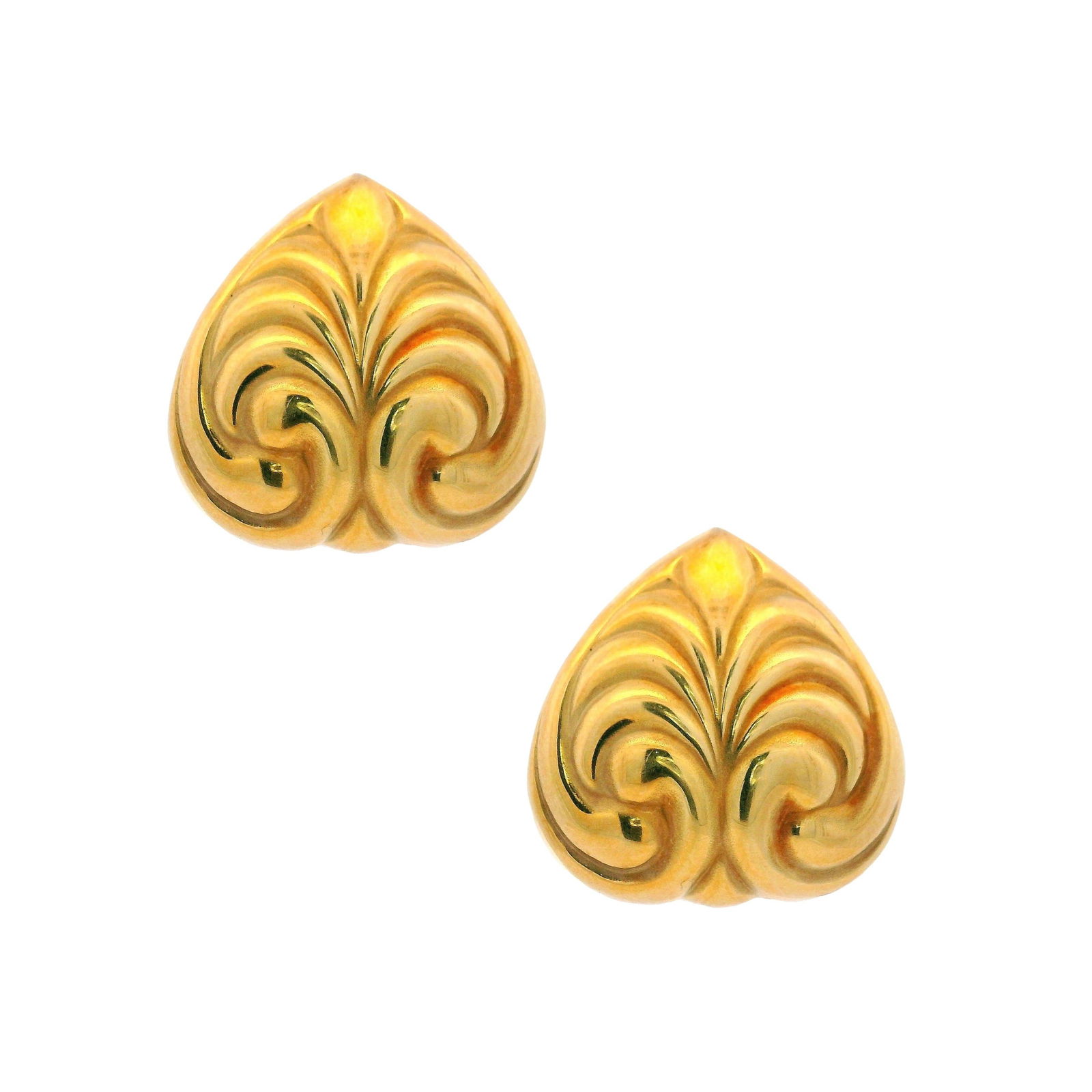 Retro hollow 18kt yellow Gold Earrings (1 of 5)
