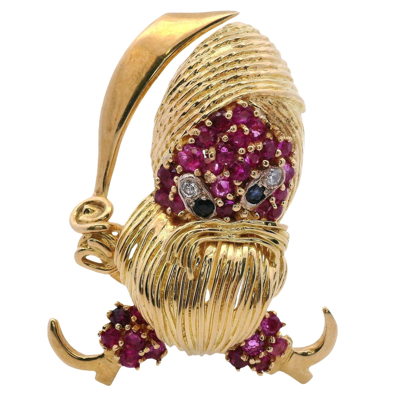 Vintage 18kt yellow Gold Soldier figure Brooch with Rubies (1 of 3)