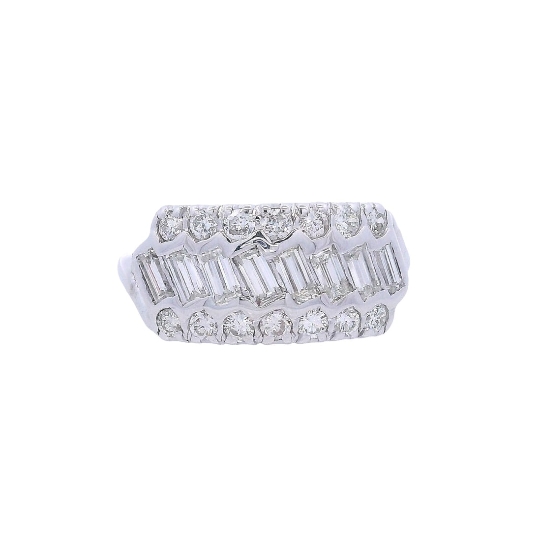 14kt white Gold Ring with 1.20 Cts in Diamonds (1 of 7)