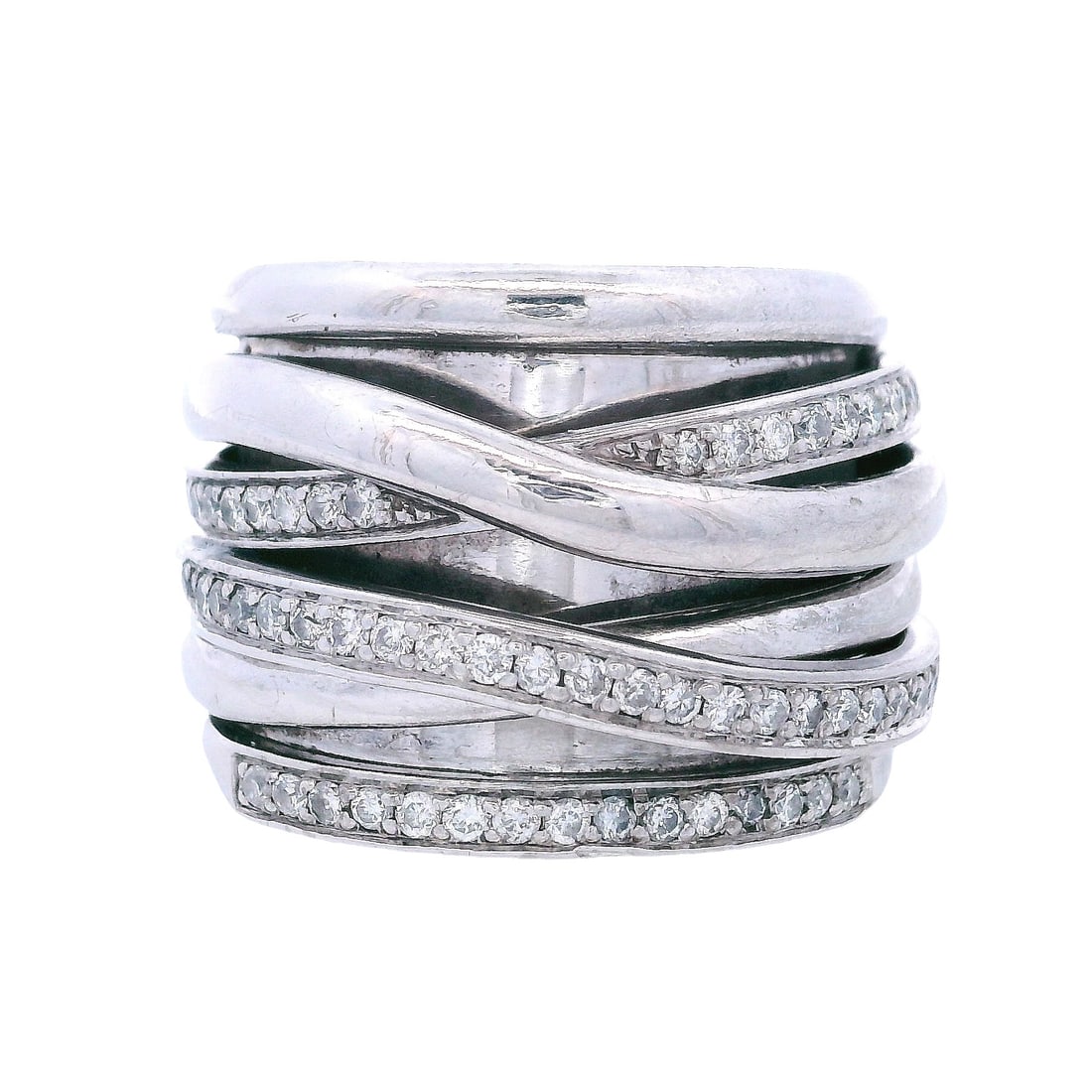 Bold 18kt white Gold Cocktail Ring with 0.75 Cts in Diamonds (1 of 6)